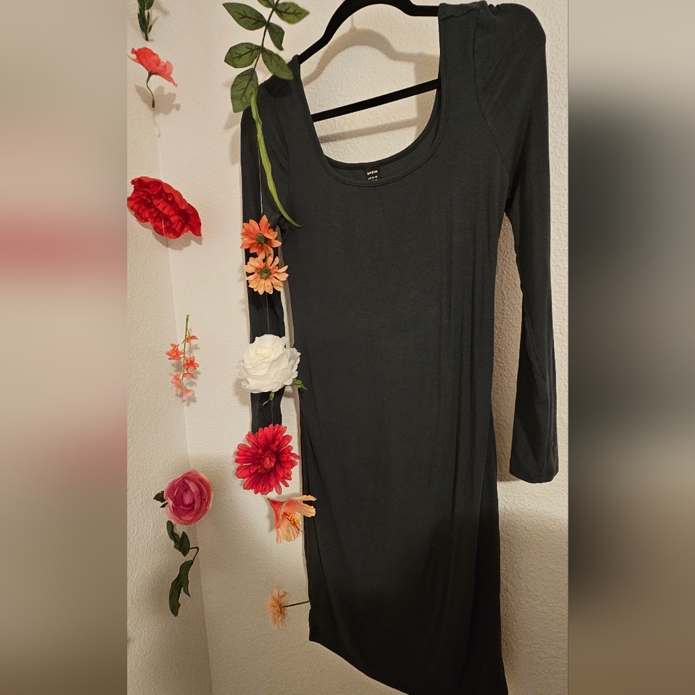 Dark Green Long Sleeve MATERNITY dress